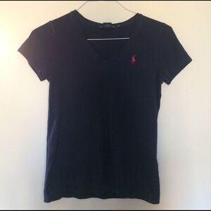 Ralph Lauren navy v neck tee shirt